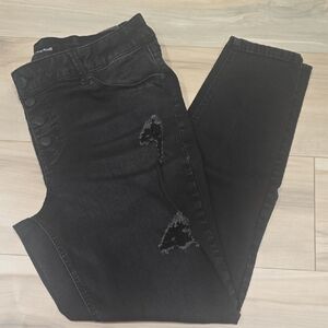 Maurices Black Skinny Jeans with Subtle Distress